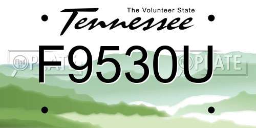 F9530U Tennessee License Plate