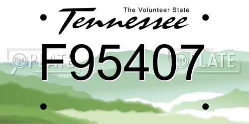 F95407 Tennessee License Plate