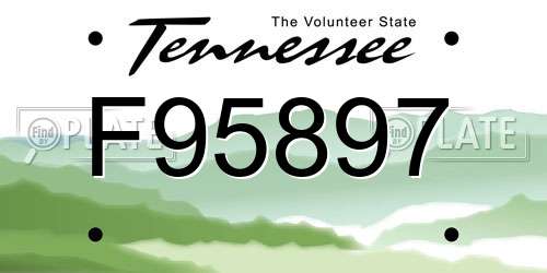 F95897 Tennessee License Plate