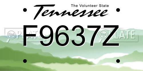 F9637Z Tennessee License Plate