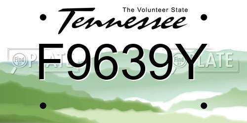 F9639Y Tennessee License Plate
