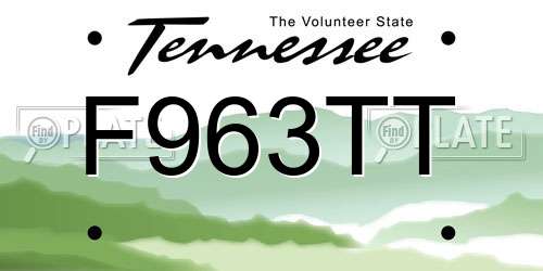 F963TT Tennessee License Plate