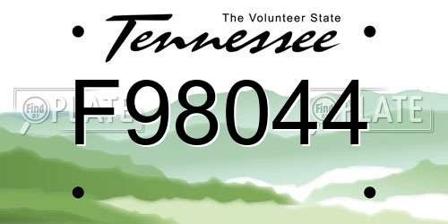 F98044 Tennessee License Plate