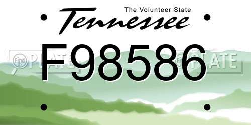 F98586 Tennessee License Plate