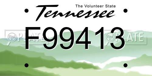 F99413 Tennessee License Plate