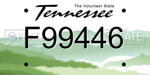 F99446 Tennessee License Plate