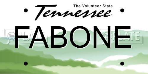 FABONE Tennessee License Plate