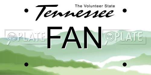 FAN Tennessee License Plate