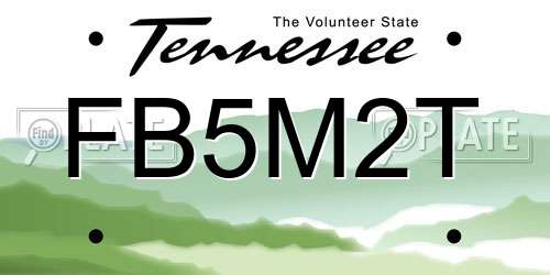 FB5M2T Tennessee License Plate