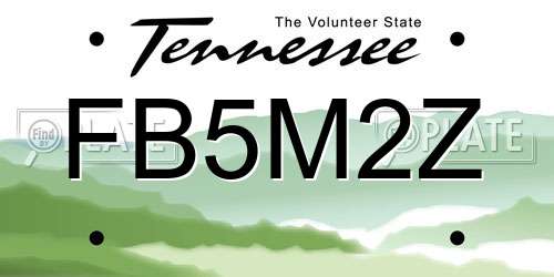 FB5M2Z Tennessee License Plate