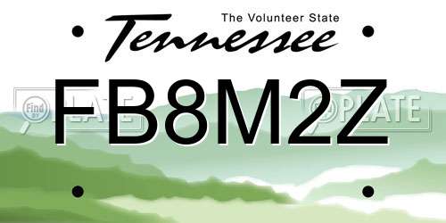 FB8M2Z Tennessee License Plate