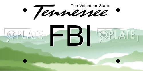 FBI Tennessee License Plate