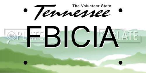 FBICIA Tennessee License Plate