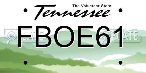 FBOE61 Tennessee License Plate
