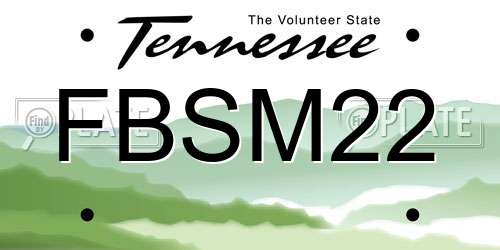FBSM22 Tennessee License Plate