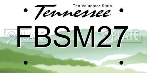 FBSM27 Tennessee License Plate