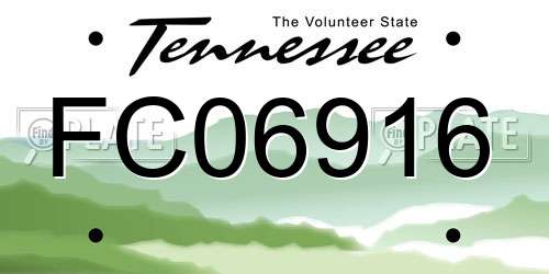 FC06916 Tennessee License Plate