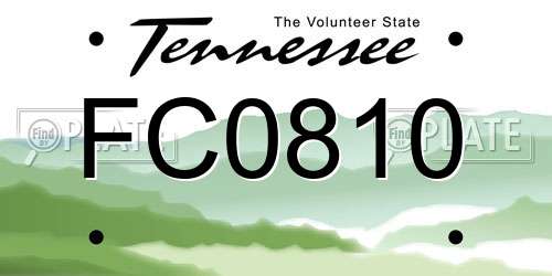 FC0810 Tennessee License Plate