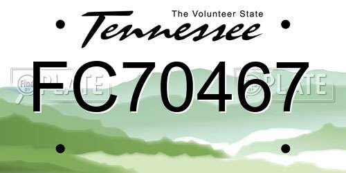 FC70467 Tennessee License Plate