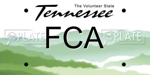 FCA Tennessee License Plate