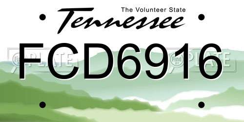 FCD6916 Tennessee License Plate