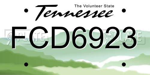 FCD6923 Tennessee License Plate
