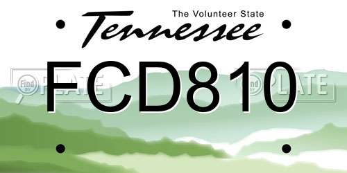 FCD810 Tennessee License Plate