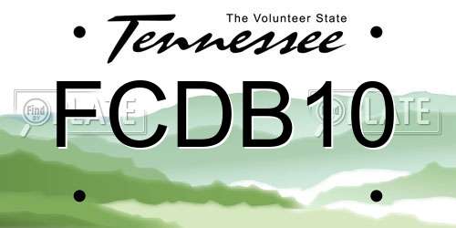 FCDB10 Tennessee License Plate