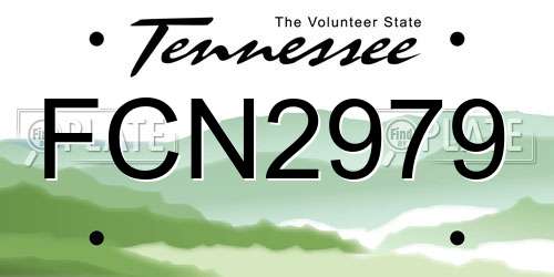 FCN2979 Tennessee License Plate