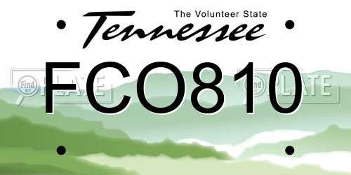 FCO810 Tennessee License Plate