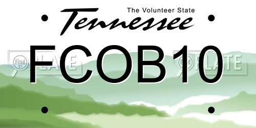 FCOB10 Tennessee License Plate