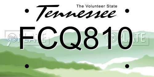 FCQ810 Tennessee License Plate