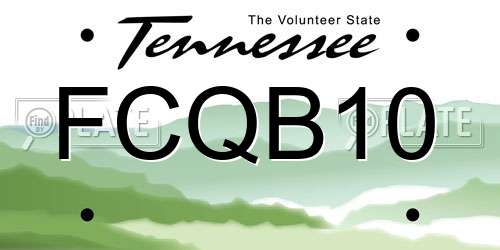 FCQB10 Tennessee License Plate