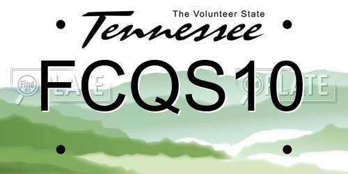 FCQS10 Tennessee License Plate