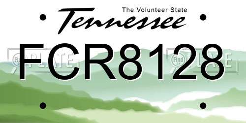 FCR8128 Tennessee License Plate