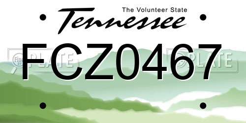 FCZ0467 Tennessee License Plate