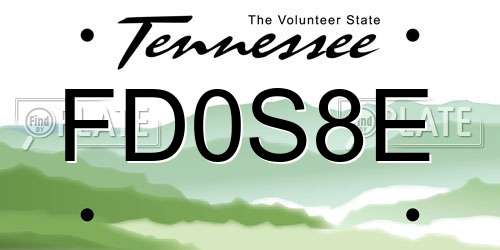 FD0S8E Tennessee License Plate