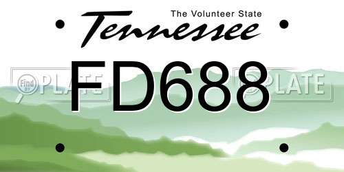 FD688 Tennessee License Plate
