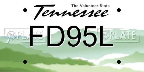 FD95L Tennessee License Plate