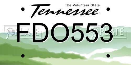FDO553 Tennessee License Plate