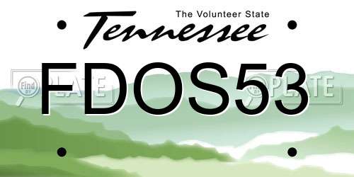 FDOS53 Tennessee License Plate
