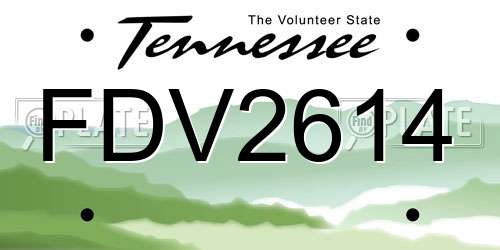 FDV2614 Tennessee License Plate