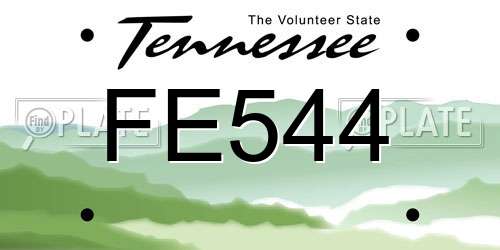 FE544 Tennessee License Plate