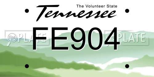 FE904 Tennessee License Plate