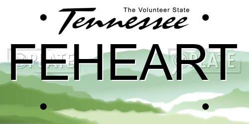 FEHEART Tennessee License Plate