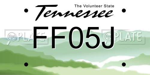 FF05J Tennessee License Plate