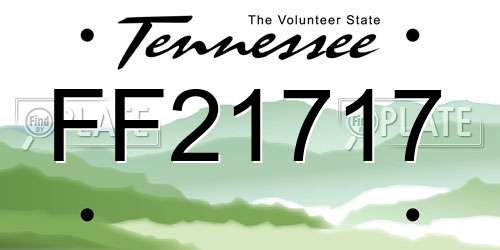 FF21717 Tennessee License Plate