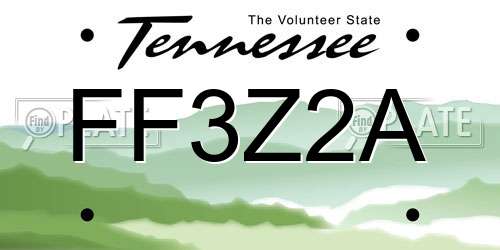 FF3Z2A Tennessee License Plate