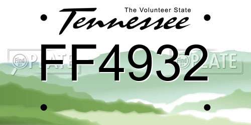 FF4932 Tennessee License Plate