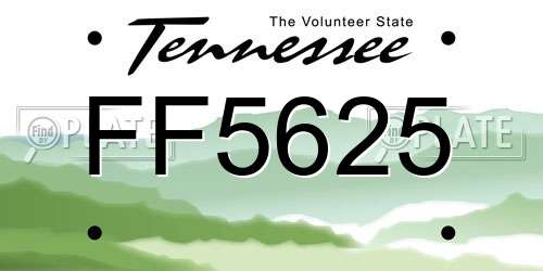 FF5625 Tennessee License Plate